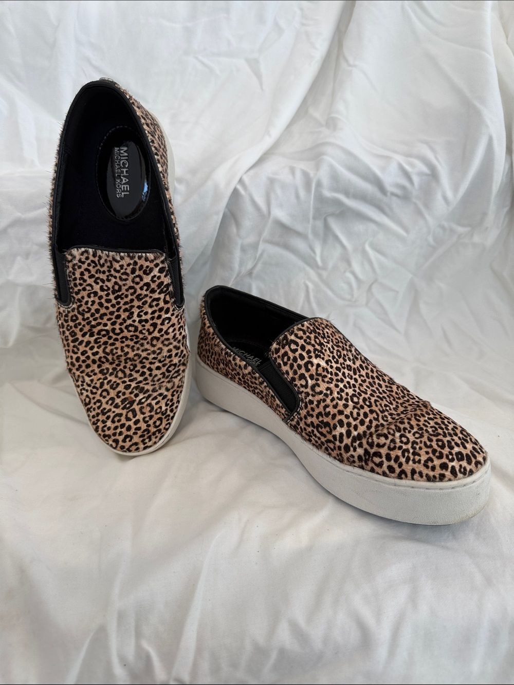 Michael Kors Men’s Leopard Print Slip-On Sneakers - Brown/Black